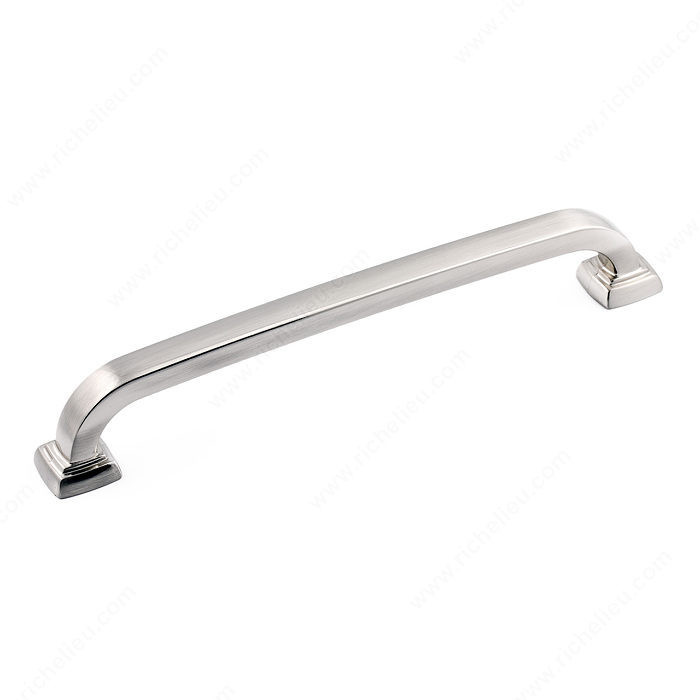 Transitional Metal Pull - 815, Center to Center 160 mm, Finish Brushed Nickel, Length - Overall Dimensions 179 mm