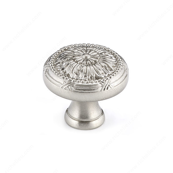 Traditional Metal Knob - 8246, Finish Brushed Nickel PRO-PACK 2