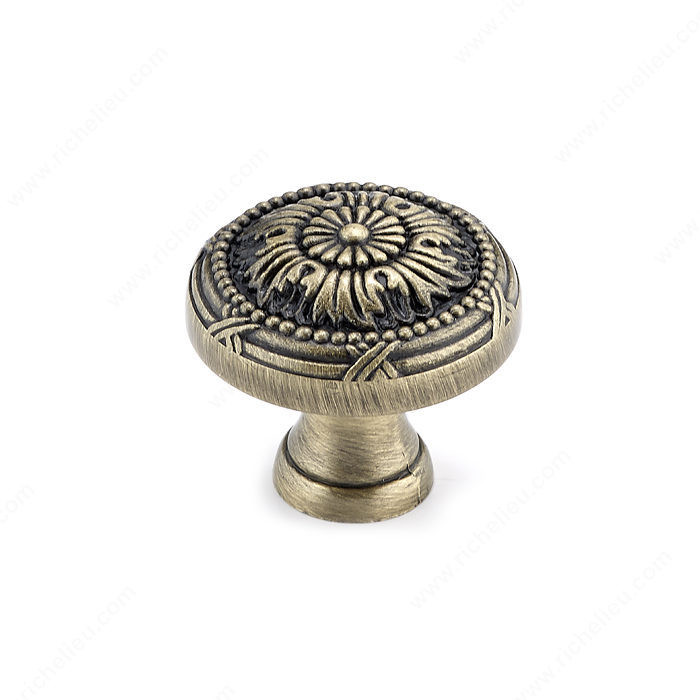 Traditional Metal Knob - 8246, Finish Antique English PRO-PACK 2