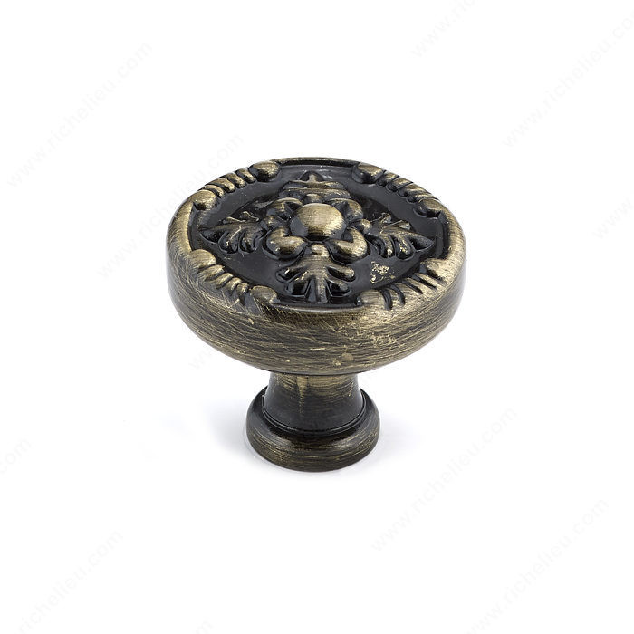 Traditional Metal Knob - 8261, Finish Antique English PRO-PACK 2