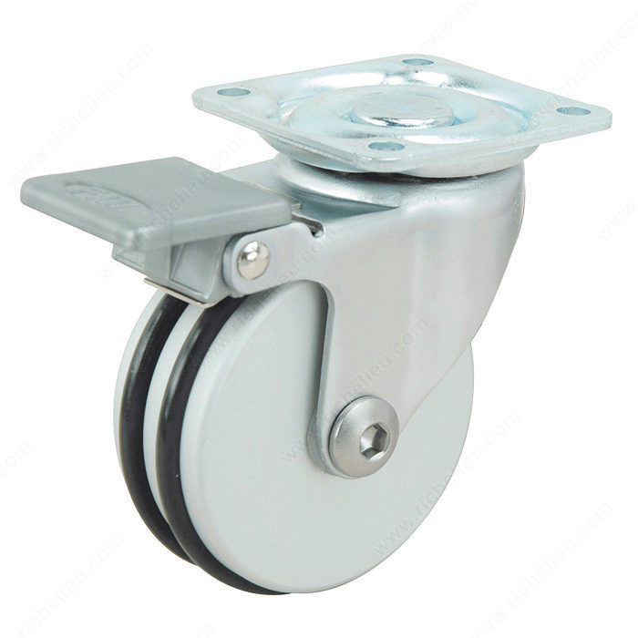 Contemporary Aluminium Furniture Caster - With Brake, Caster for indoor use that combines design and functionality.,
