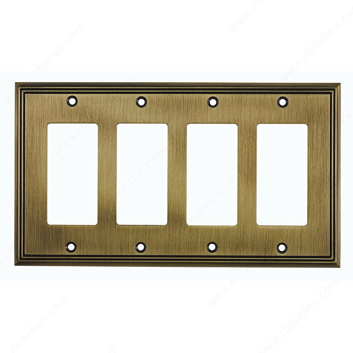 Switch plate 4 Decora - Contemporary Style, Finish Antique English