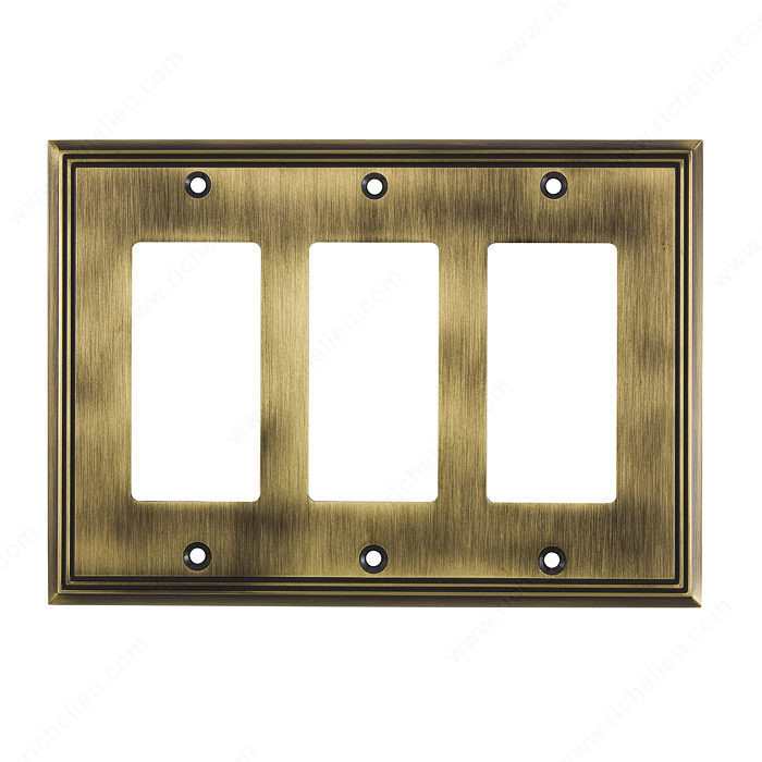 Switch plate 3 Decora - Contemporary Style, Finish Antique English