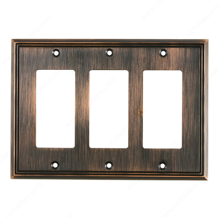 Switch plate 3 Decora - Contemporary Style, Finish Brushed Oil-Rubbed Bronze