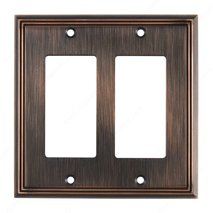Switch plate 2 Decora - Contemporary Style, Finish Brushed Oil-Rubbed Bronze