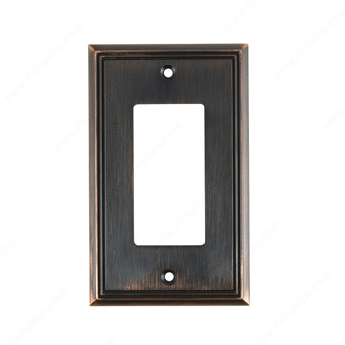 Switch plate 1 Decora - Contemporary Style, Finish Brushed Oil-Rubbed Bronze PRO-PACK 2