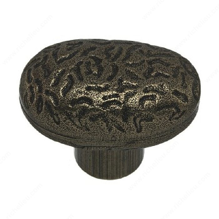 Traditional Metal Knob - 8522, Finish Hammered Iron PRO-PACK 2