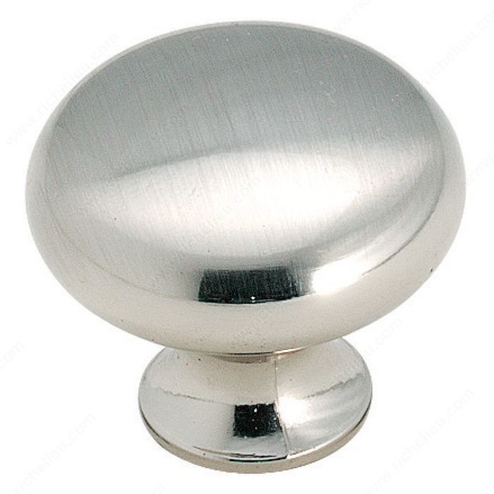 Traditional Zinc Knob - 853, Finish Sterling Nickel