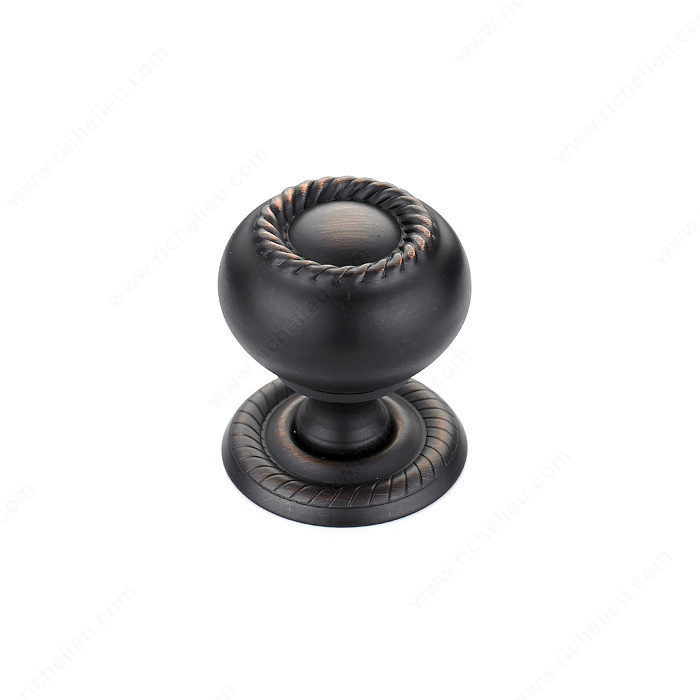 Traditional Metal Knob - 8606, Finish Brushed Oil-Rubbed Bronze PRO-PACK 2
