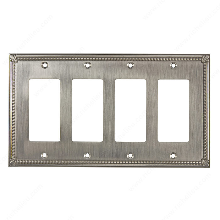 Switch plate 4 Decora - Traditional Style, Finish Brushed Nickel