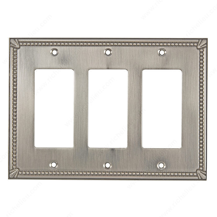 Switch plate 3 Decora - Traditional Style, Finish Brushed Nickel