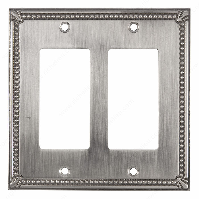 Switch plate 2 Decora - Traditional Style, Finish Brushed Nickel