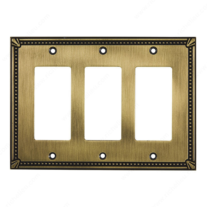 Switch plate 3 Decora - Traditional Style, Finish Antique English