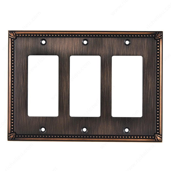 Switch plate 3 Decora - Traditional Style, Finish Brushed Oil-Rubbed Bronze