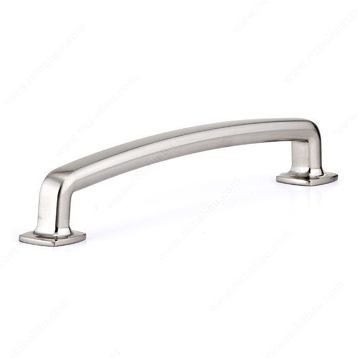 Transitional Metal Pull - 863, Center to Center 160 mm, Finish Brushed Nickel, Length - Overall Dimensions 182 mm