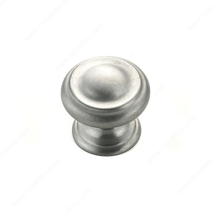 Traditional Metal Knob - 8632, Finish Brushed Chrome PRO-PACK 2
