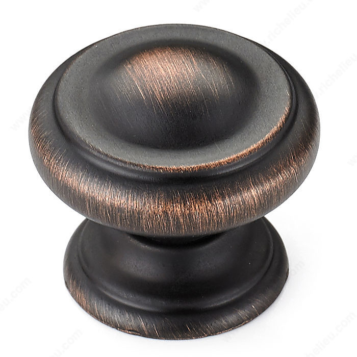 Traditional Metal Knob - 8632, Finish Brushed Oil-Rubbed Bronze PRO-PACK 3