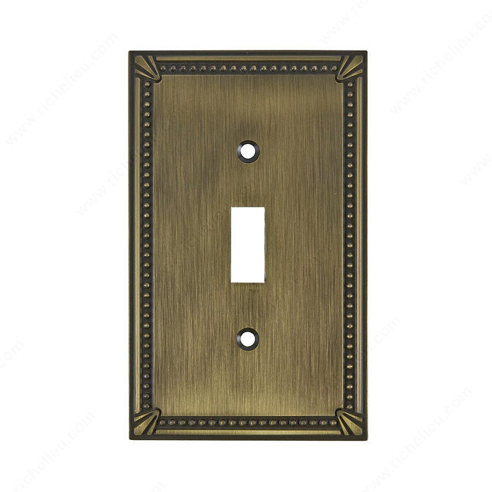 Switch Plate 1 Toggle Entry - Traditional Style, Finish Antique English