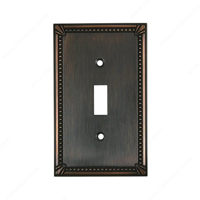 Switch Plate 1 Toggle Entry - Traditional Style, Finish Brushed Oil-Rubbed Bronze