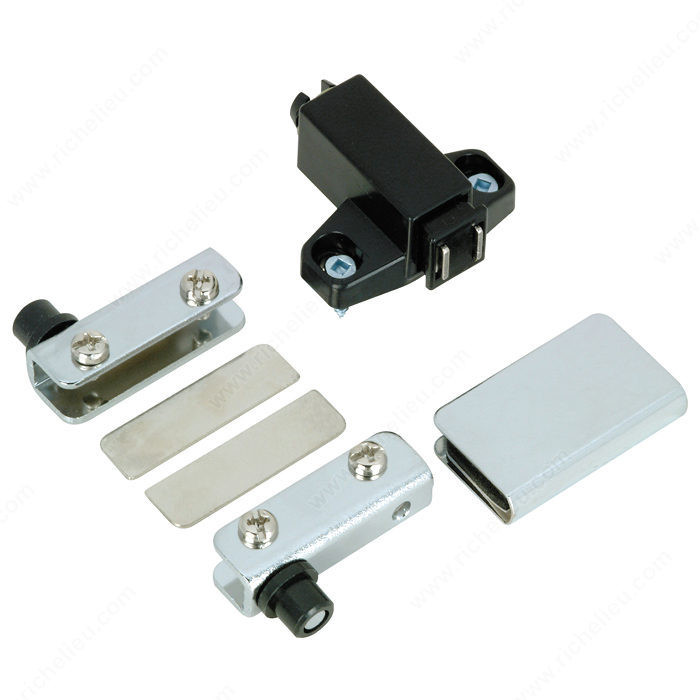 Pivot Hinge Set for Glass Doors Recessed Within Furniture/Cabinet, Finish Black PRO-PACK 2