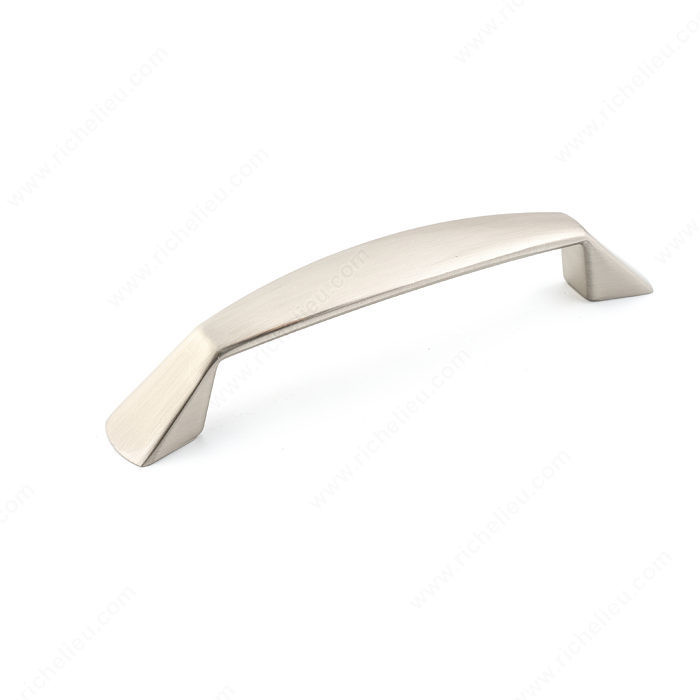Contemporary Metal Pull - 869, Center to Center 128 mm, Finish Brushed Nickel, Projection - Overall Dimensions 28.5 mm
