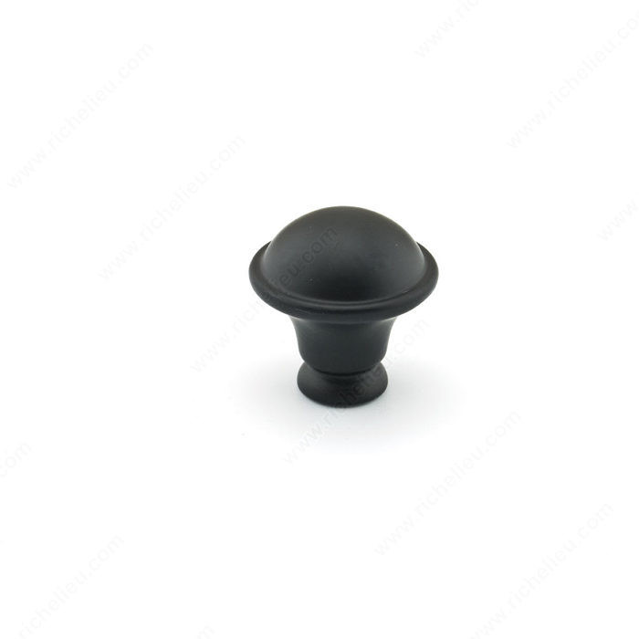 Traditional Metal Knob - 872R, Finish Matte Black PRO-PACK 3