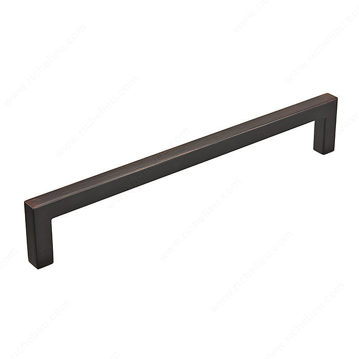 Contemporary Metal Pull - 873, Center to Center 192 mm, Finish Brushed Oil-Rubbed Bronze, Length - Overall Dimensions 202 mm