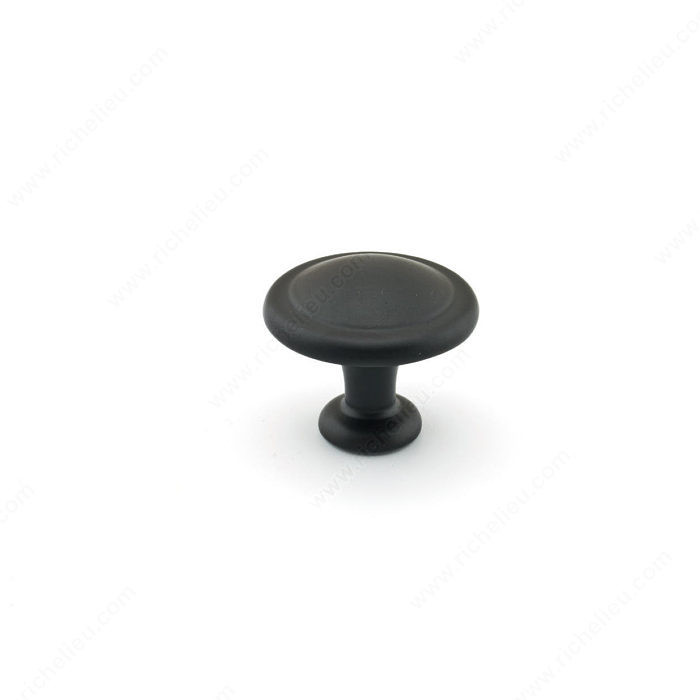Traditional Metal Knob - 878A, Finish Matte Black PRO-PACK 5