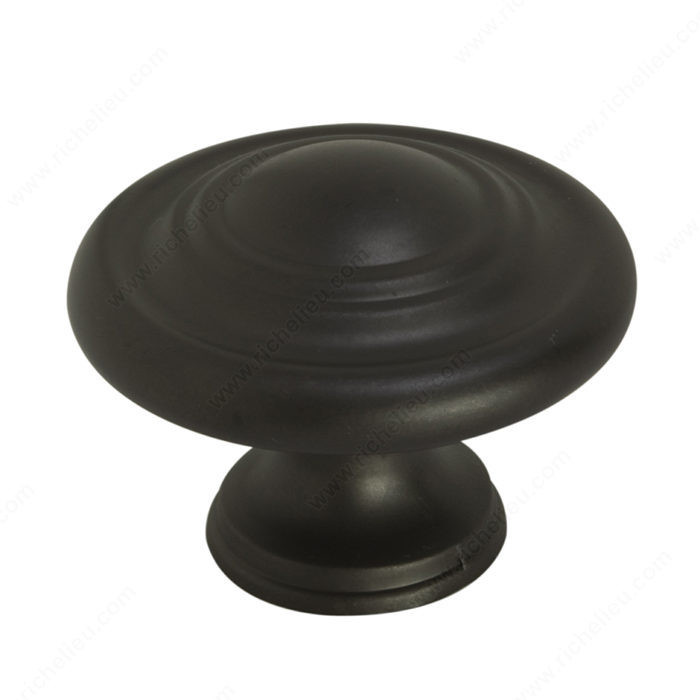 Traditional Metal Knob - 880B, Finish Matte Black PRO-PACK 2