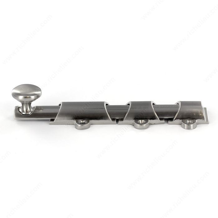 Traditional Metal Surface Bolt - 8910, Finish Brushed Nickel, Length - Overall Dimensions 149 mm
