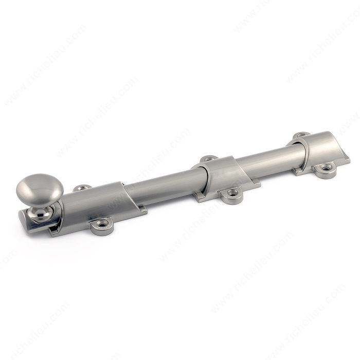 Traditional Metal Surface Bolt - 8910, Finish Brushed Nickel, Length - Overall Dimensions 179 mm