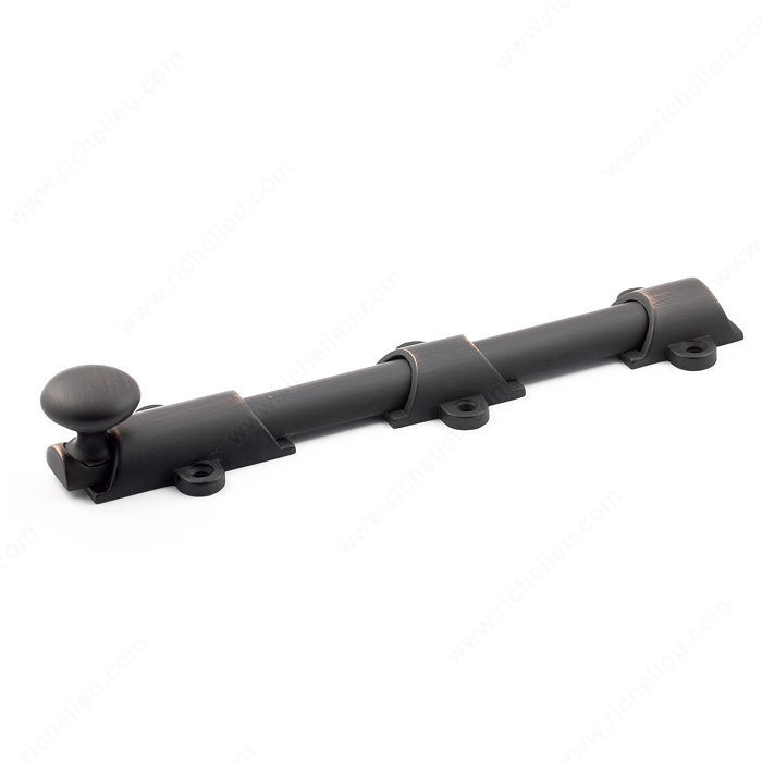 Traditional Metal Surface Bolt - 8910, Finish Brushed Oil-Rubbed Bronze, Length - Overall Dimensions 179 mm