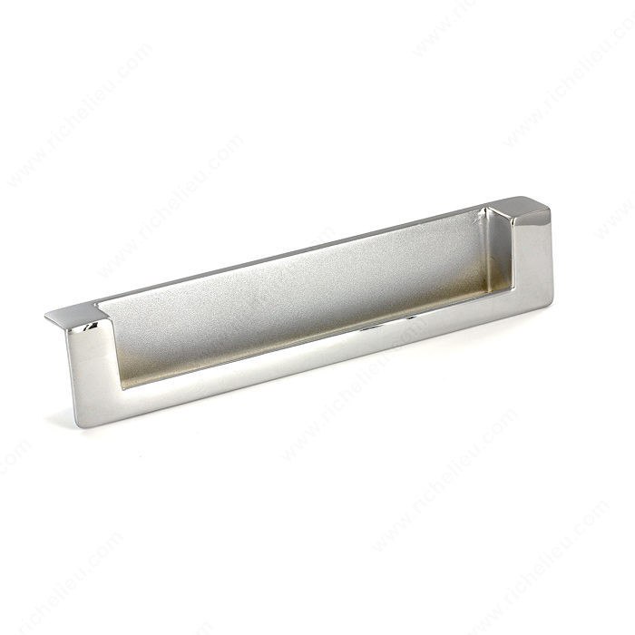 Contemporary Recessed Metal Pull - 8971, Recommended for cabinet sliding door applications., Finish Chrome