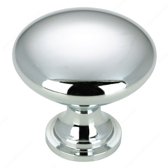 Contemporary Metal Knob - 9041, Finish Chrome, Screw/Nail 8/32 (Included) PRO-PACK 5