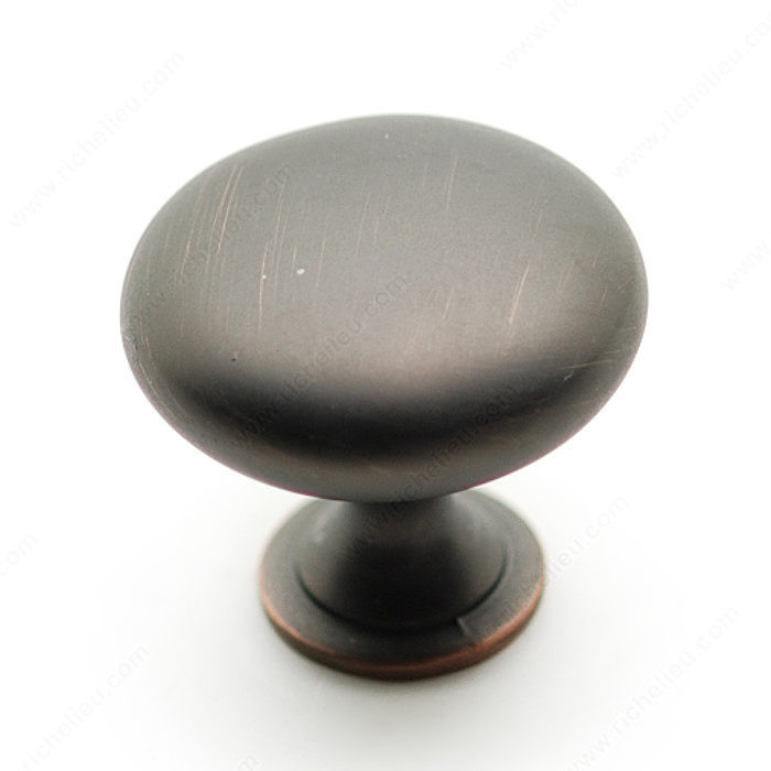 Contemporary Metal Knob - 9041, Finish Brushed Oil-Rubbed Bronze, Screw/Nail 8/32 (Included) PRO-PACK 5