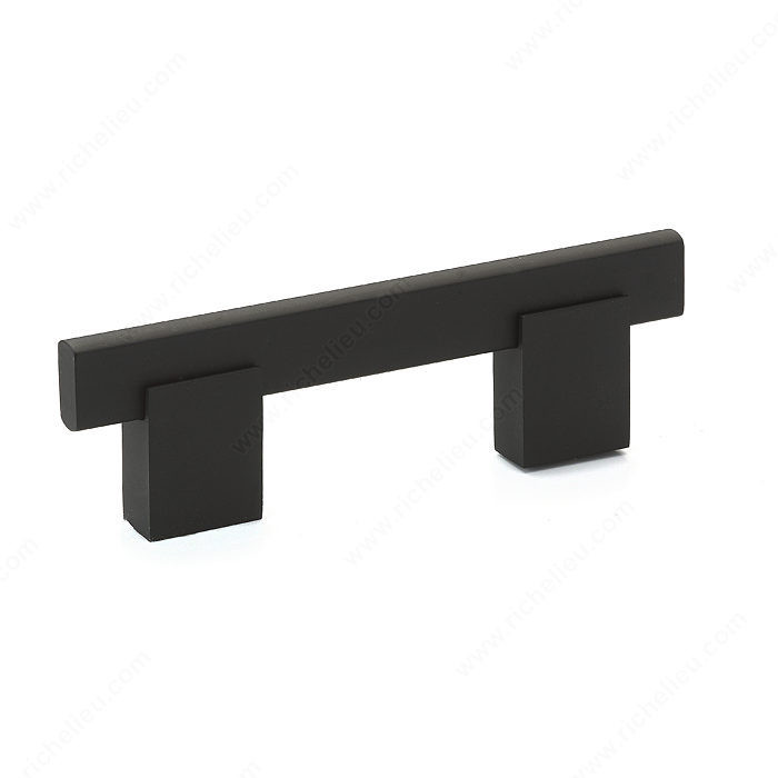 Contemporary Metal and Aluminum Pull - 905, Center to Center 3 in, Finish Matte Black, Length - Overall Dimensions 108 mm PRO-PACK 2