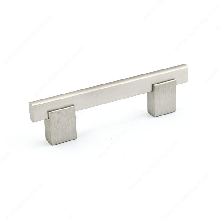 Contemporary Metal and Aluminum Pull - 905, Center to Center 96 mm, Finish Brushed Nickel, Length - Overall Dimensions 128 mm PRO-PACK 2