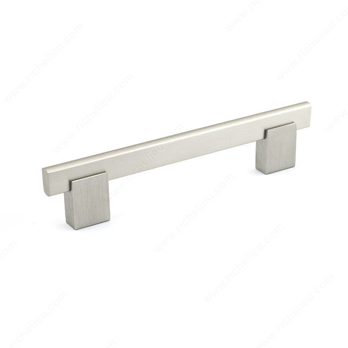 Contemporary Metal and Aluminum Pull - 905, Center to Center 128 mm, Finish Brushed Nickel, Length - Overall Dimensions 160 mm PRO-PACK 2