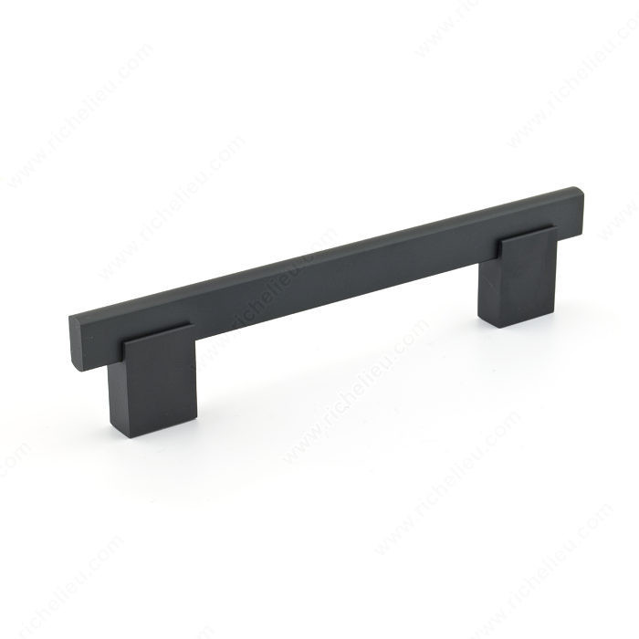 Contemporary Metal and Aluminum Pull - 905, Center to Center 128 mm, Finish Matte Black, Length - Overall Dimensions 160 mm PRO-PACK 2