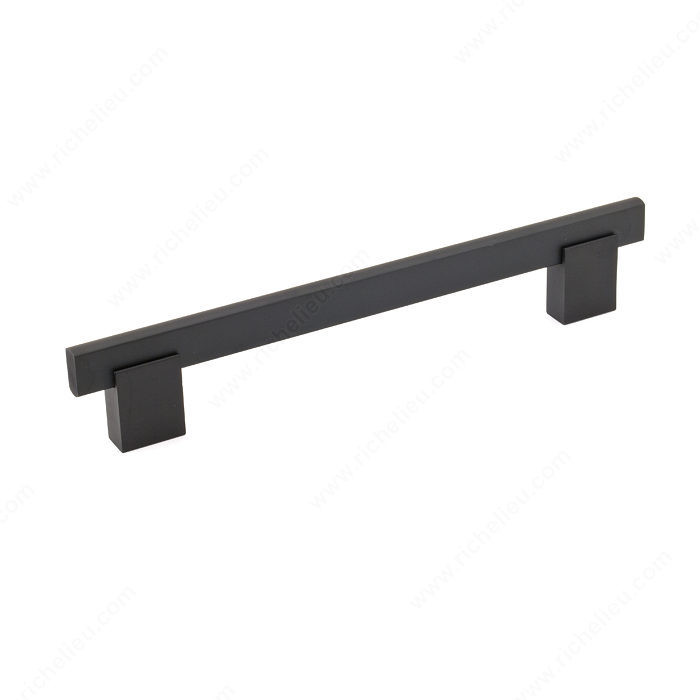 Contemporary Metal and Aluminum Pull - 905, Center to Center 160 mm, Finish Matte Black, Length - Overall Dimensions 192 mm