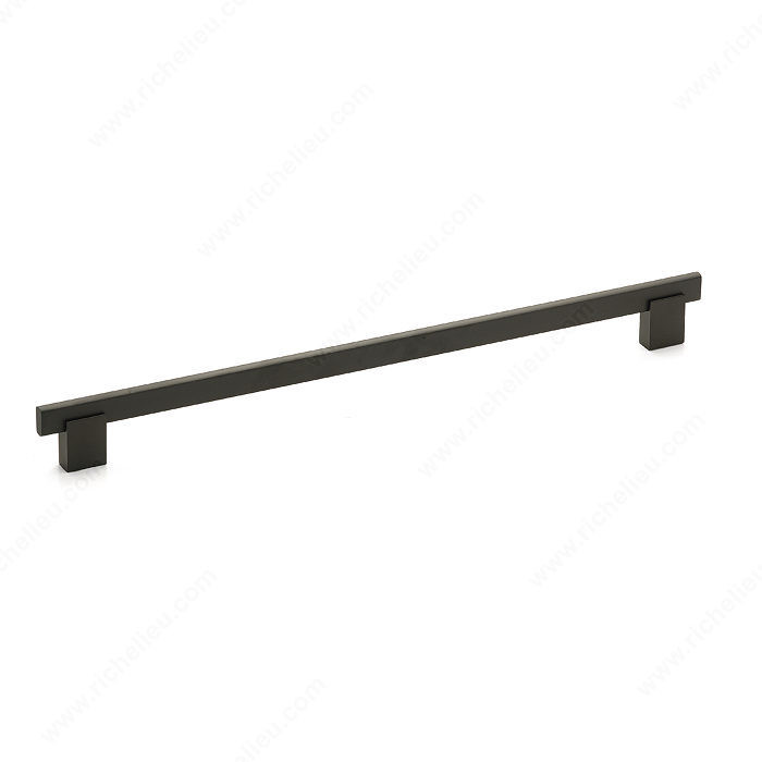 Contemporary Metal and Aluminum Pull - 905, Center to Center 320 mm, Finish Matte Black, Length - Overall Dimensions 352 mm