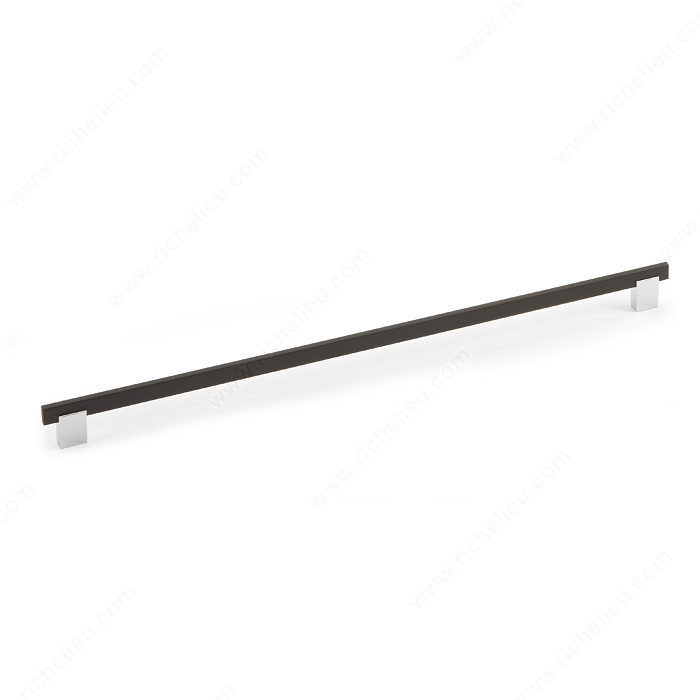 Contemporary Metal and Aluminum Pull - 905, Center to Center 480 mm, Finish Matte Black / Chrome, Length - Overall Dimensions 512 mm