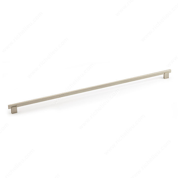 Contemporary Metal and Aluminum Pull - 905, Center to Center 640 mm, Finish Brushed Nickel, Length - Overall Dimensions 672 mm