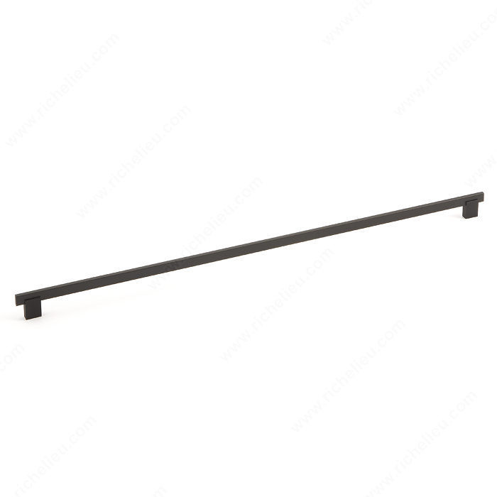 Contemporary Metal and Aluminum Pull - 905, Center to Center 640 mm, Finish Matte Black, Length - Overall Dimensions 672 mm