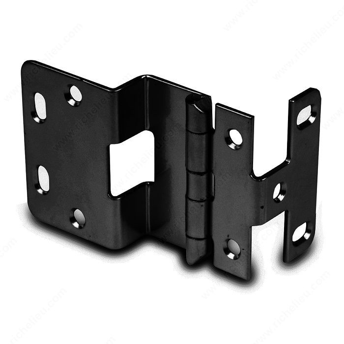 3/4 Overlay Institutional Hinge - Series 370, Finish Black, Door Thickness 13/16 in