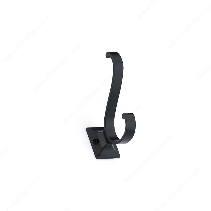 Transitional metal Hook - 924, Finish Matte Black, Our Divisions Richelieu