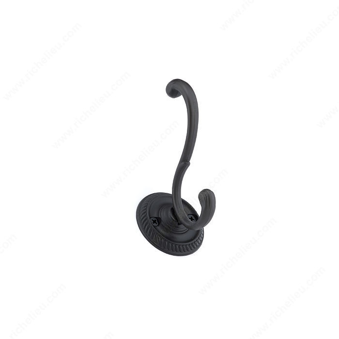 Classic Brass Hook - 3021, Finish Matte Black, Our Divisions Richelieu