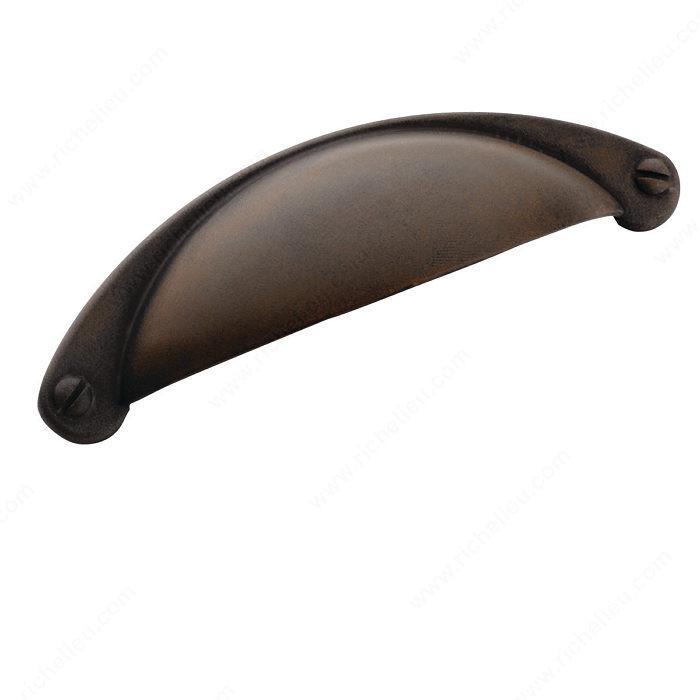 Transitional Ceramic Cup Pull - 9365, Finish Antique Rust, Material Zinc
