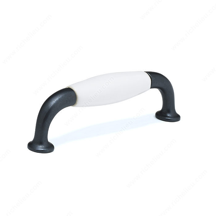 Traditional Metal and Ceramic Pull - 9700, Finish Anthracite / White PRO-PACK 2