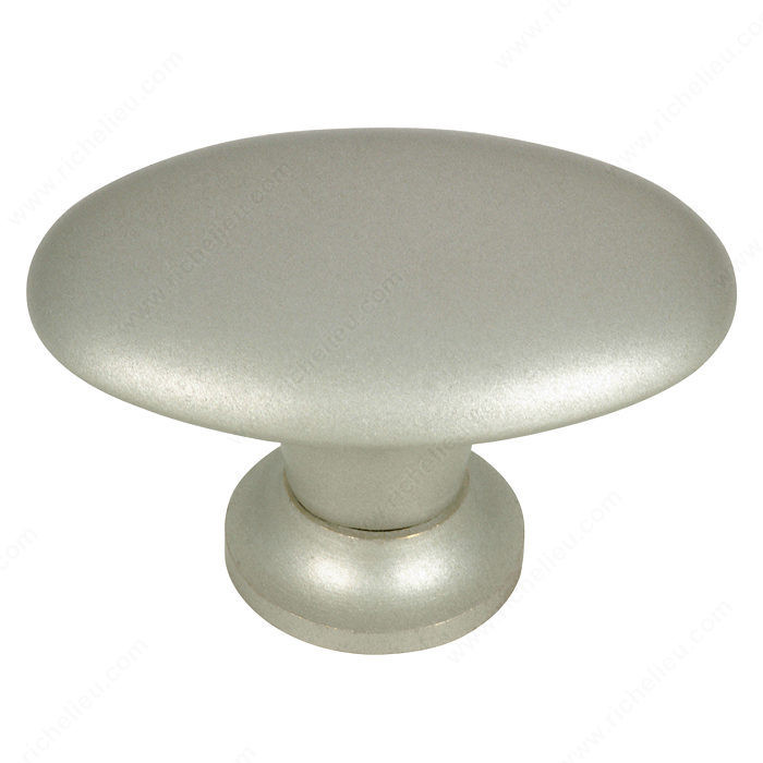 Contemporary Metal Knob - 973, Finish Brushed Nickel, Screw/Nail M4 (Included)